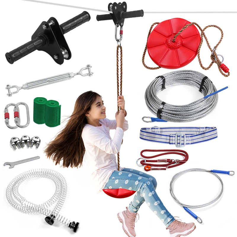 Outdoor Adventure Kit For Kids - طقم زيب لاين، مجموعة عربة زيب